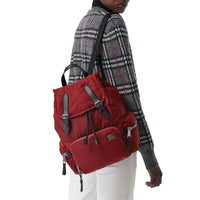BURGUNDY RED Sac The Rucksack moyen en nylon et cuir