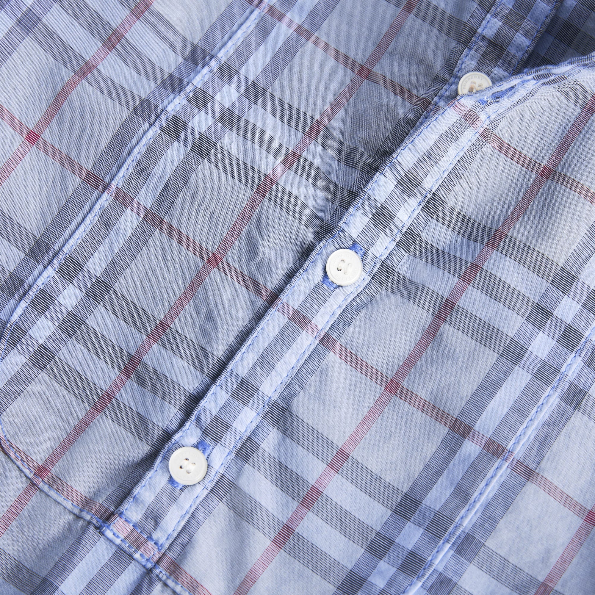 DUSTY BLUE Combinaison en coton check à plastron
