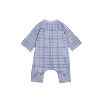 DUSTY BLUE Combinaison en coton check à plastron