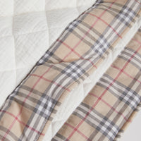 Couverture pour bébé en coton à motif vintage check matelassé - Blanc
