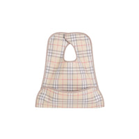 Bavoir en coton à motif check enduit - Stone pâle