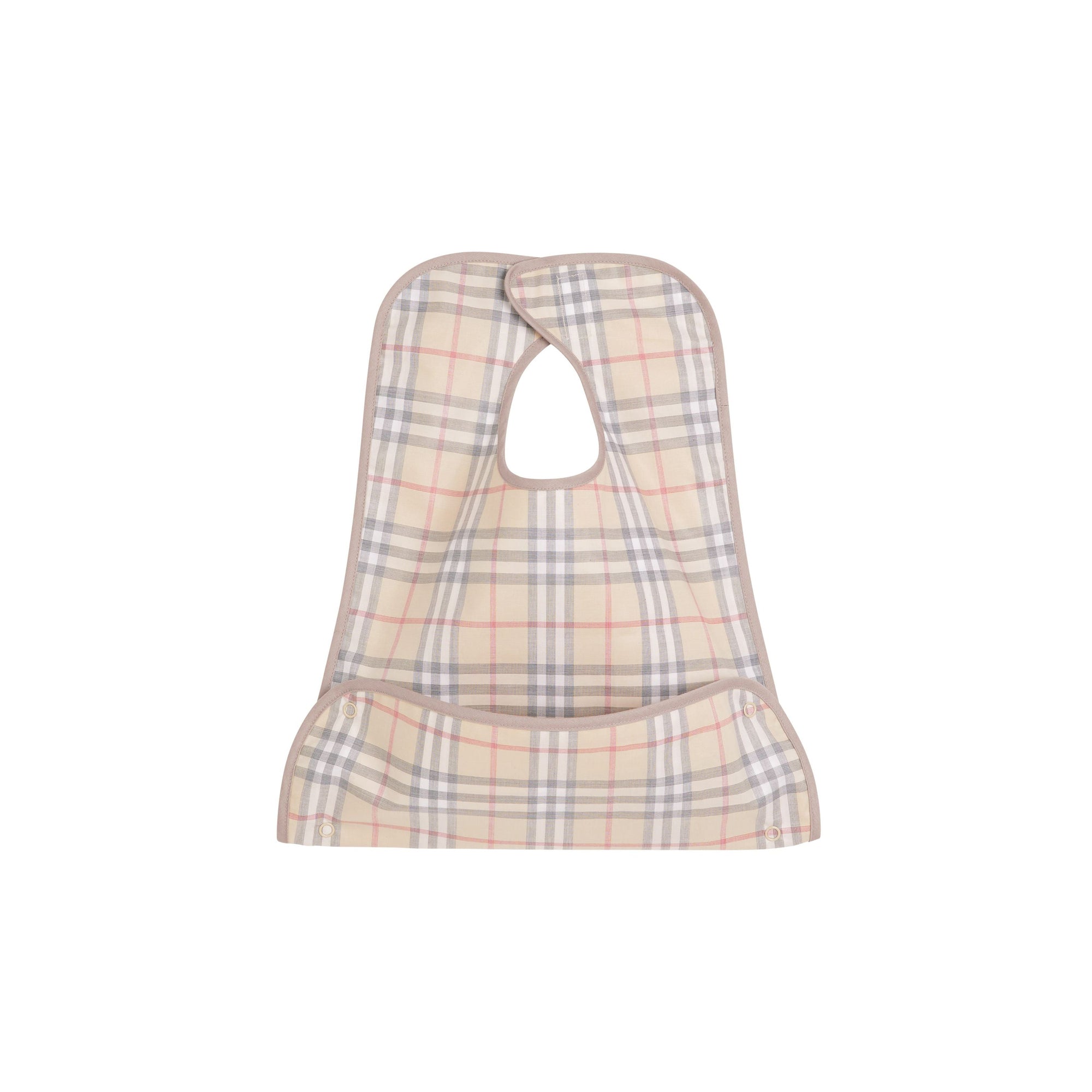 Bavoir en coton à motif check enduit - Stone pâle
