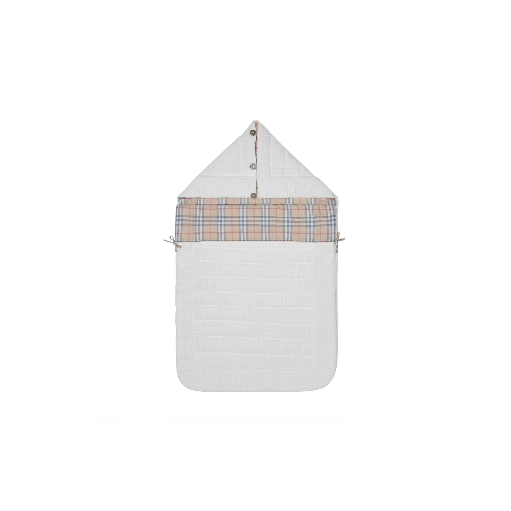 Nid d'ange en coton à motif check - Blanc