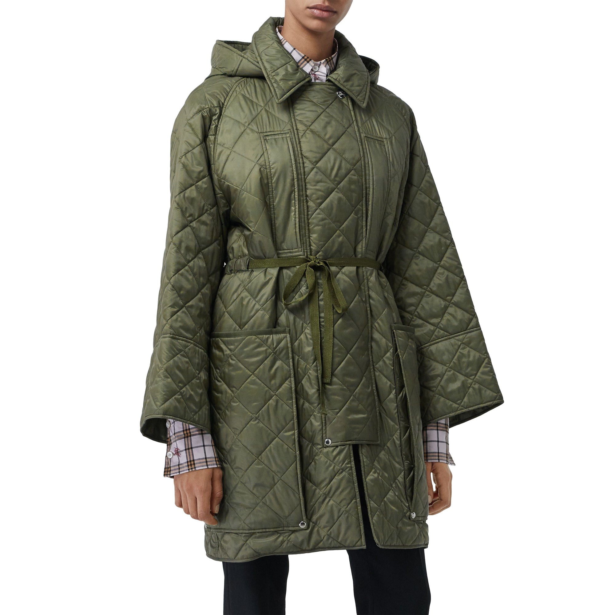 CADET GREEN Manteau à capuche léger matelassé