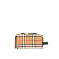 ANTIQUE YELLOW Pochette en cuir et Vintage check