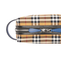 Pochette en cuir et vintage check - Jaune antique