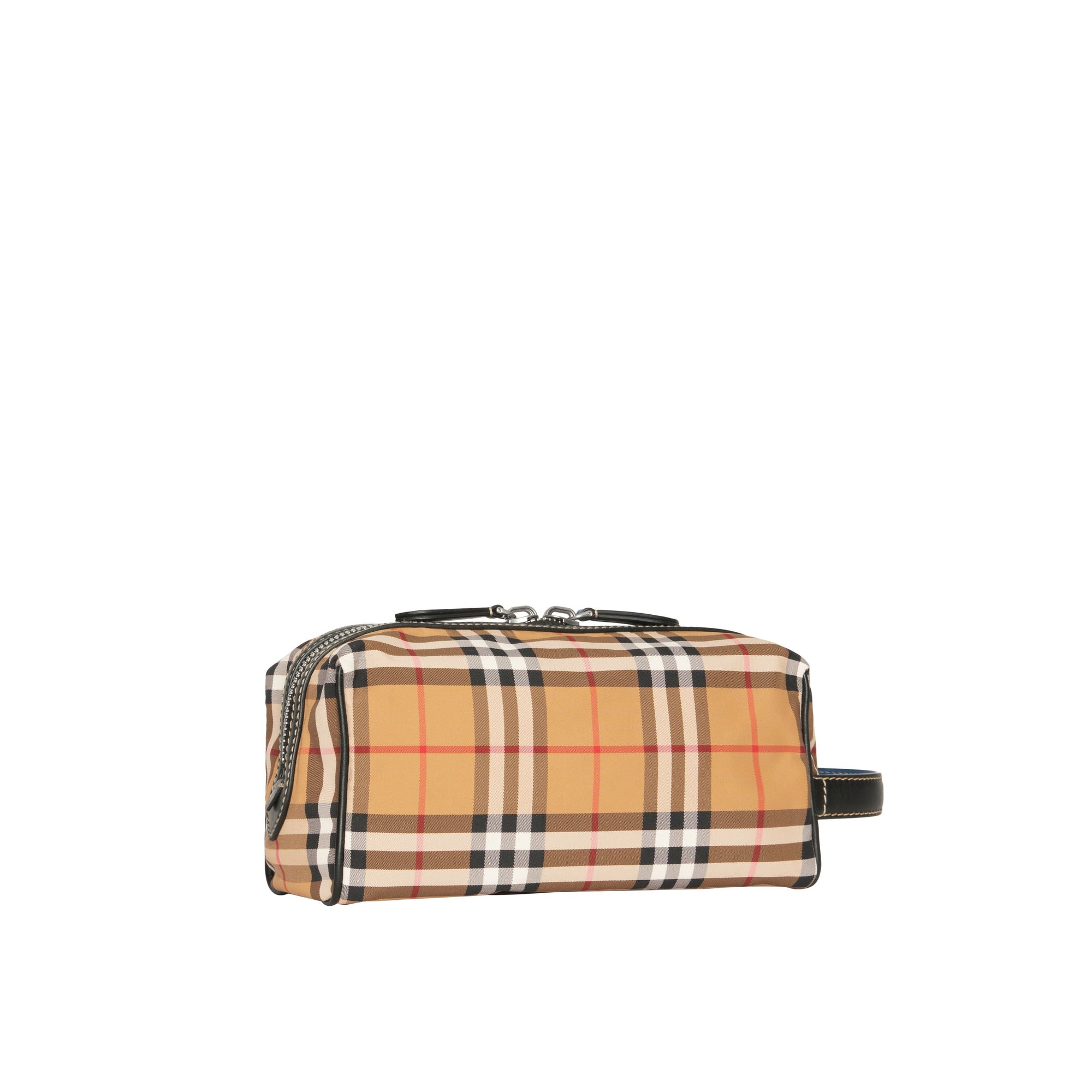 ANTIQUE YELLOW Pochette en cuir et Vintage check