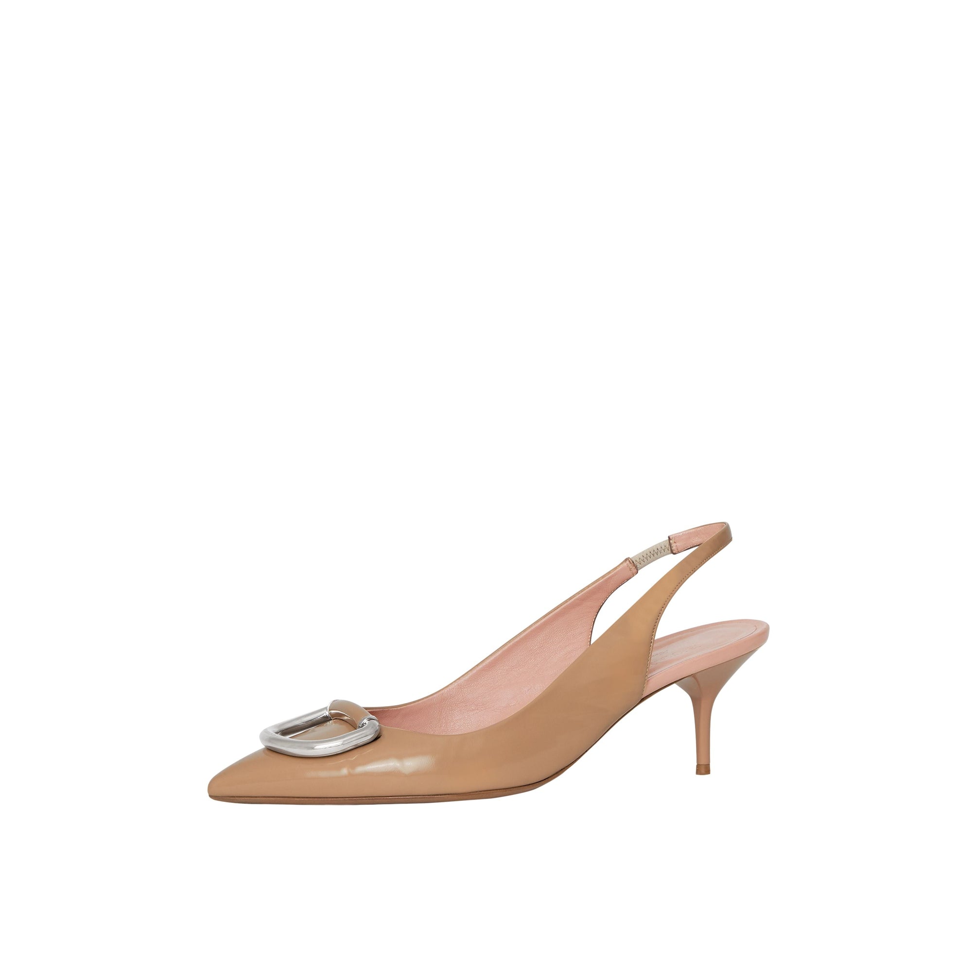 NUDE BLUSH Escarpins à talon ouvert The D-ring en cuir