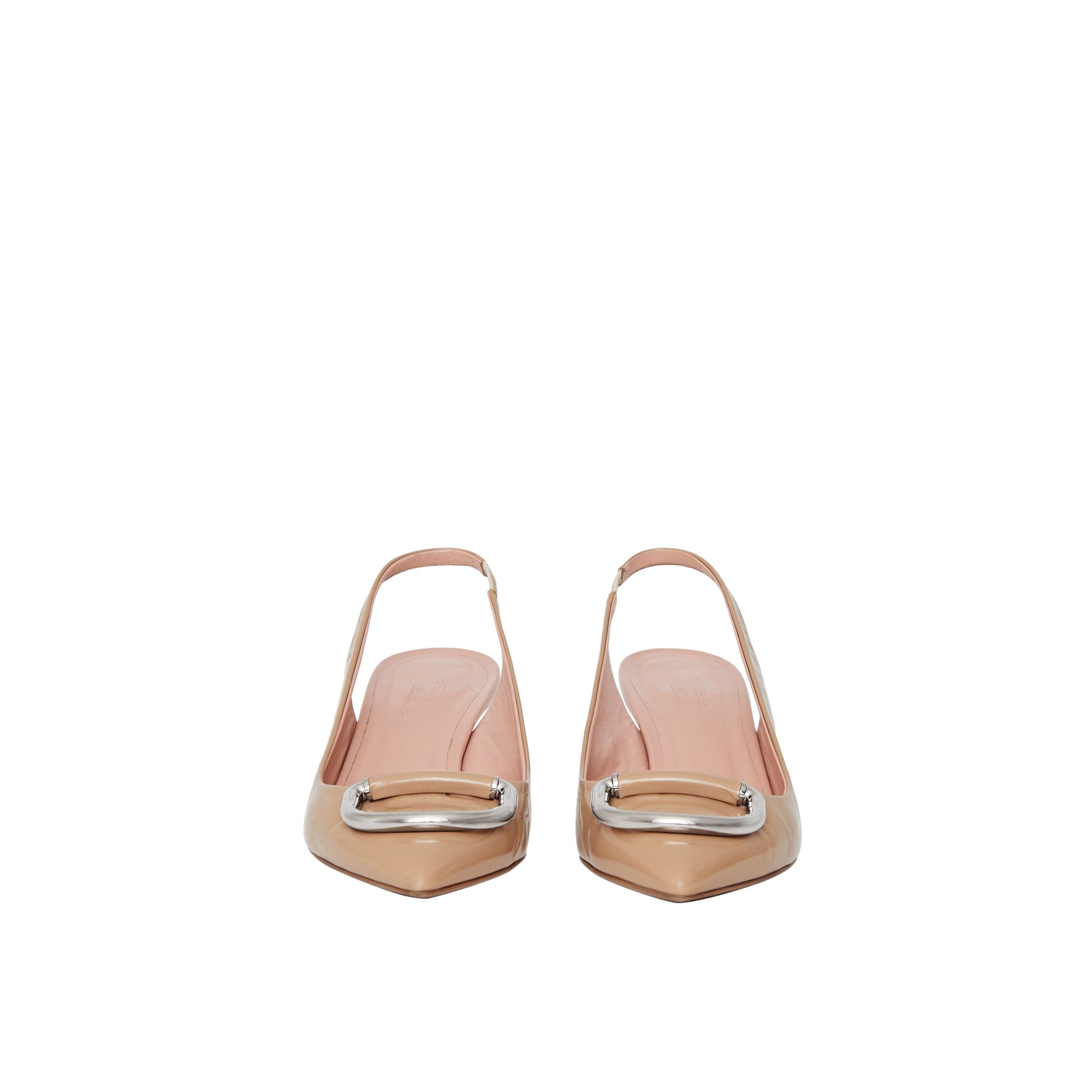 NUDE BLUSH Escarpins à talon ouvert The D-ring en cuir