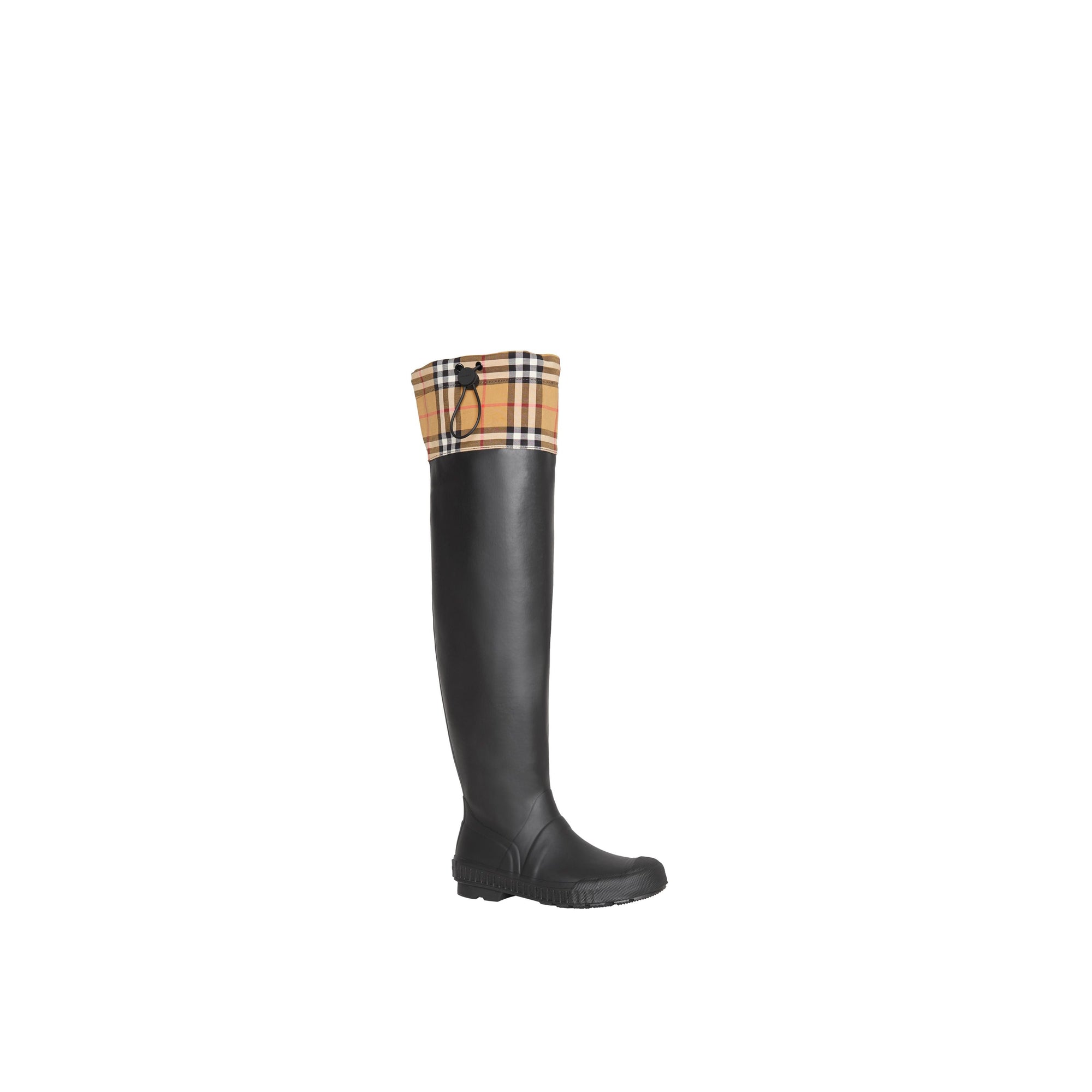 BLACK Bottes de pluie en caoutchouc et à motif Vintage check