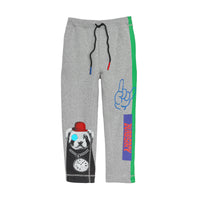 GREY MELANGE Pantalon de survêtement en coton avec imprimés street art London