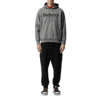 PALE GREY MELANGE Sweat-shirt à capuche en jersey avec logo brodé