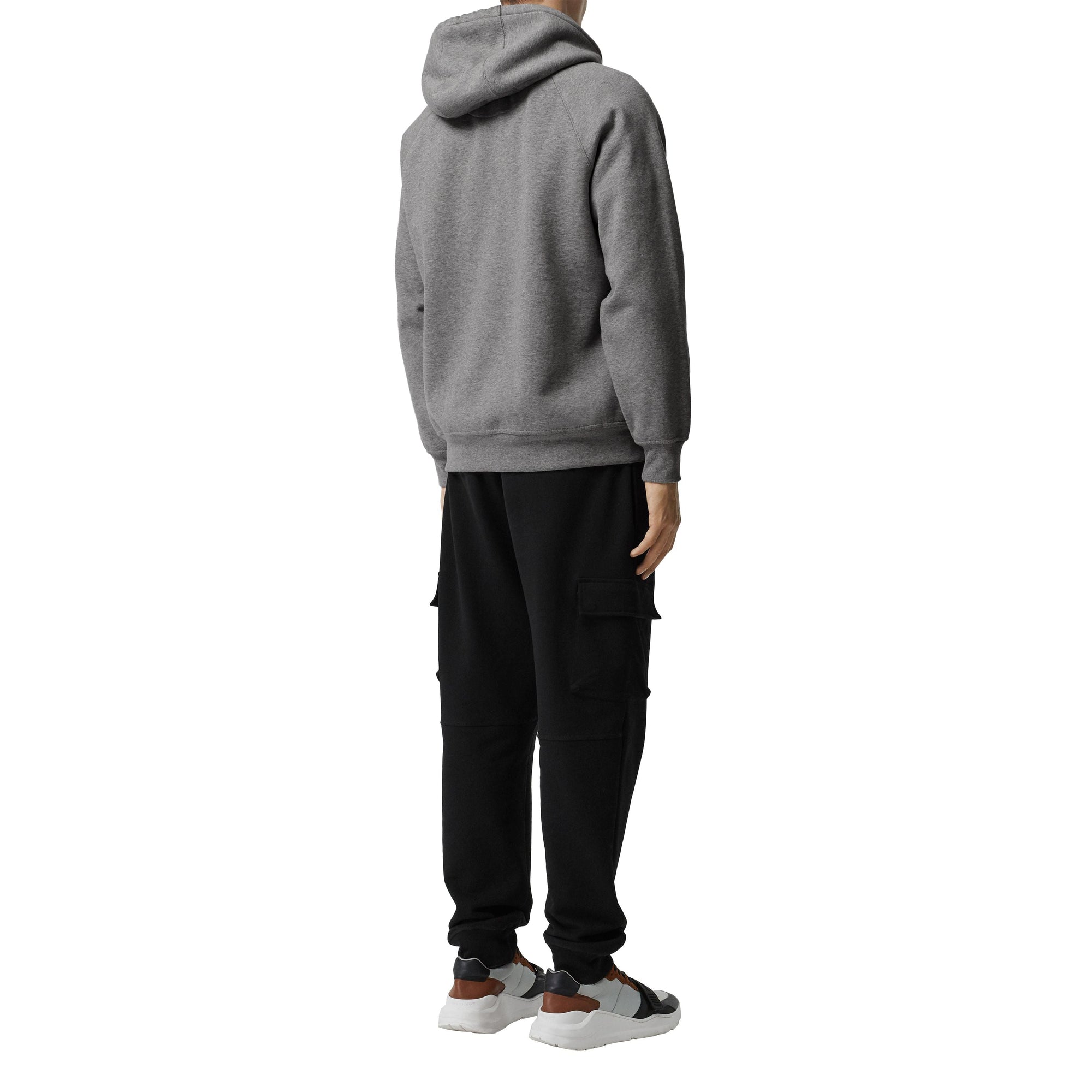 PALE GREY MELANGE Sweat-shirt à capuche en jersey avec logo brodé