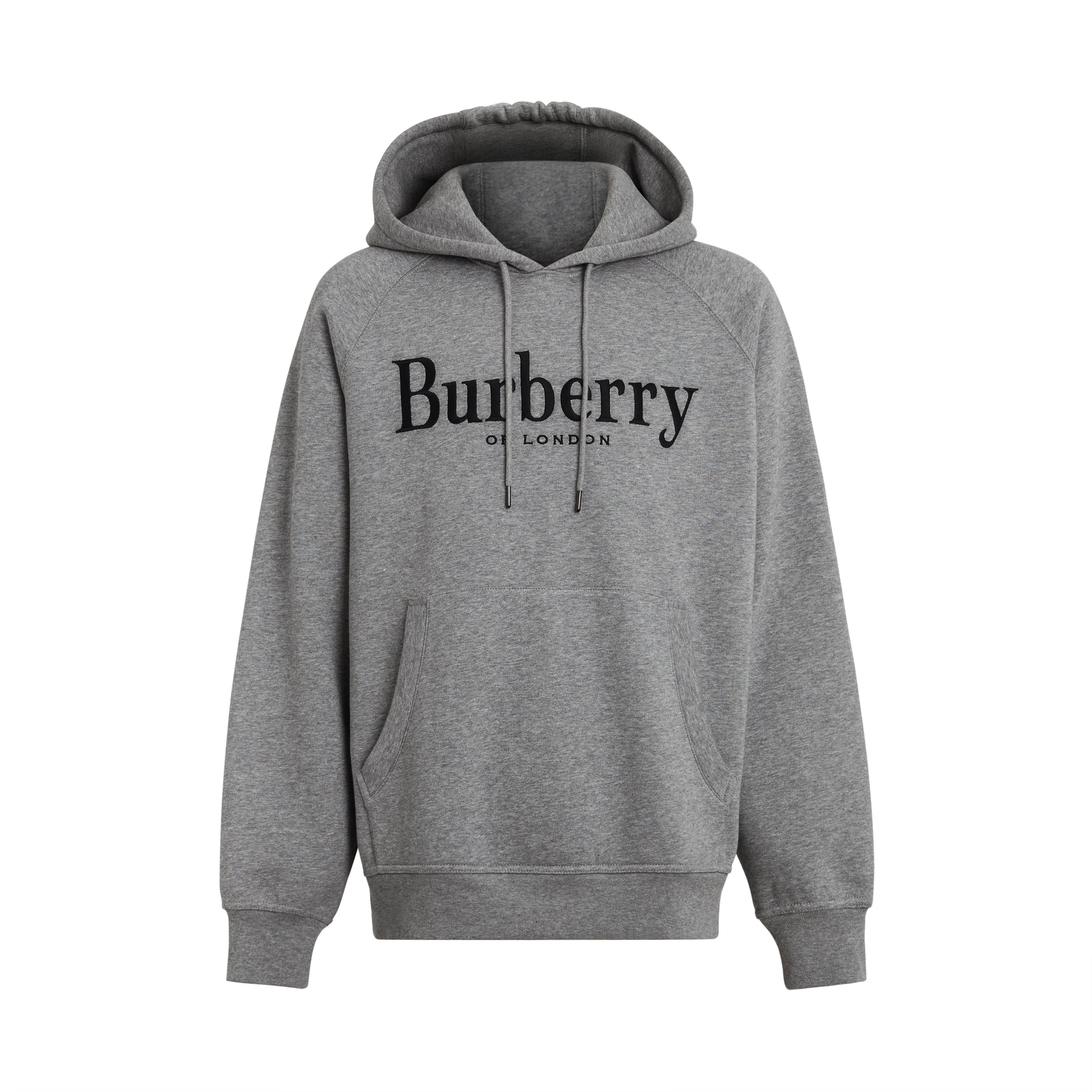 PALE GREY MELANGE Sweat-shirt à capuche en jersey avec logo brodé
