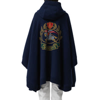 NAVY Cape à capuche en laine mélangée avec écusson en jacquard