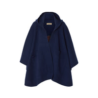 NAVY Cape à capuche en laine mélangée avec écusson en jacquard