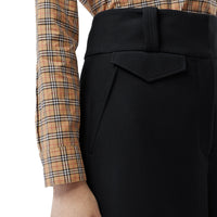 Jupe-culotte large en soie et laine - Noir