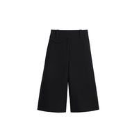 Jupe-culotte large en soie et laine - Noir