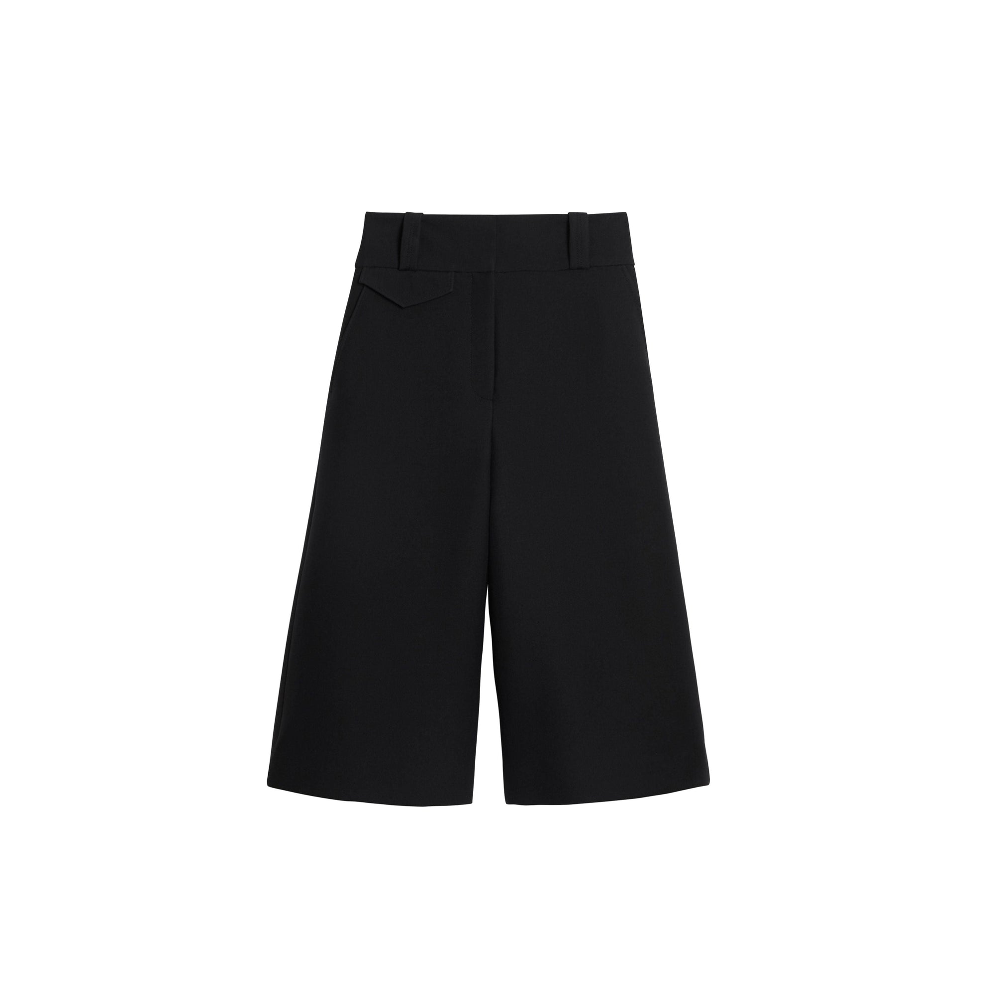 Jupe-culotte large en soie et laine - Noir