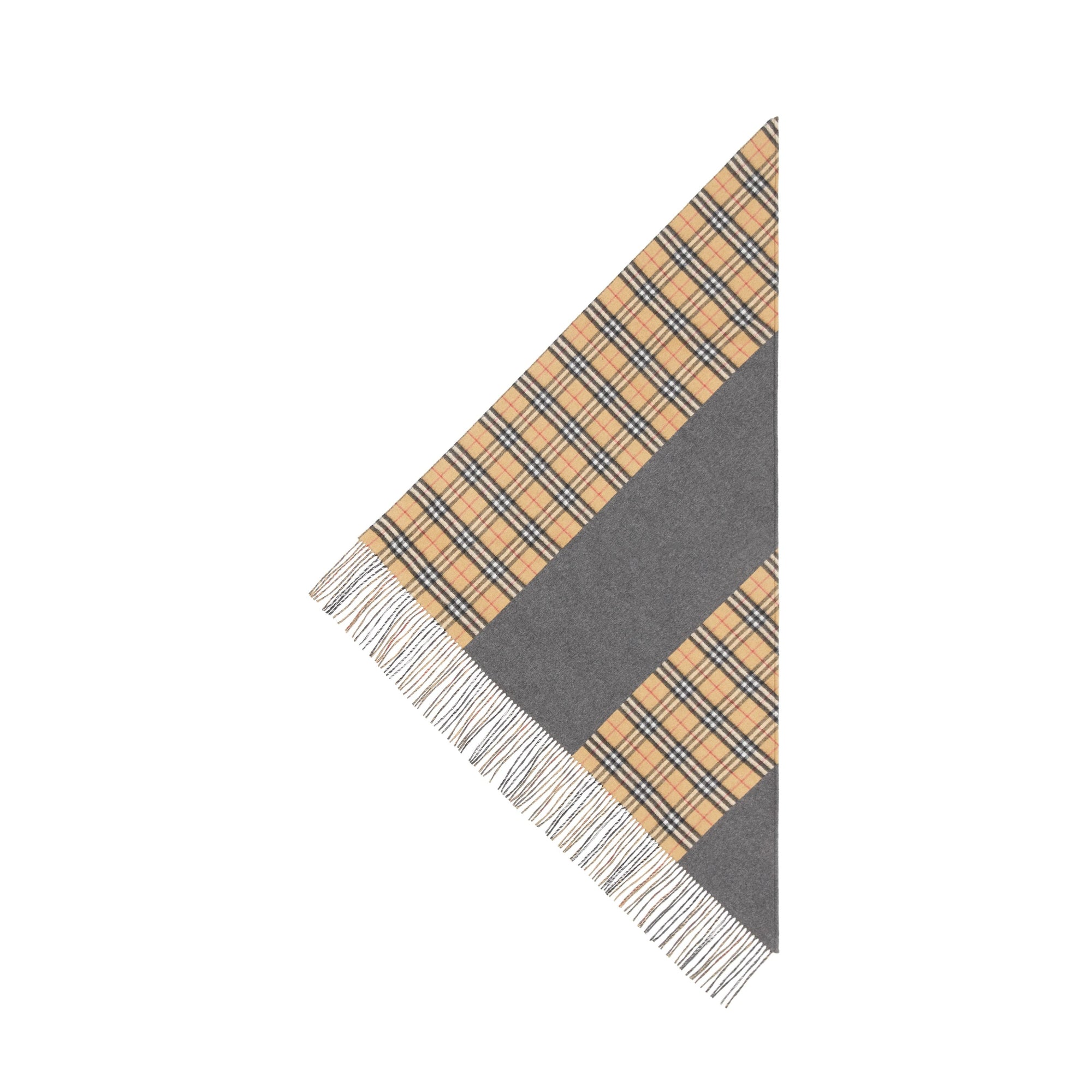 PEWTER GREY Bandana Burberry en cachemire à motif Vintage check
