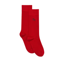 BRIGHT RED Chaussettes en coton mélangé avec emblème du Cavalier brodé