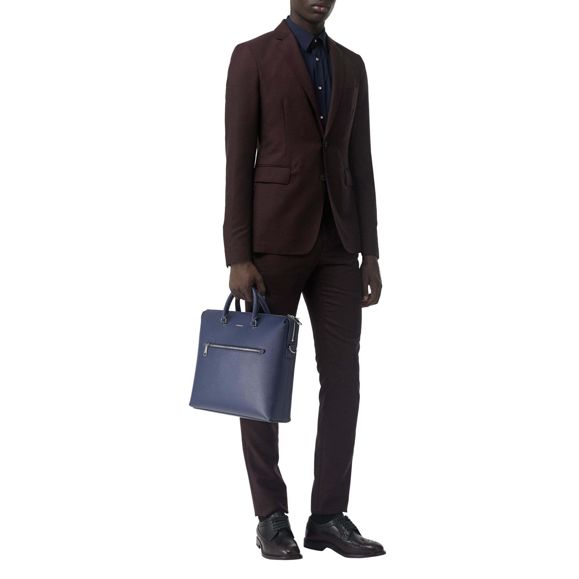 NAVY Grand attaché-case en cuir texturé