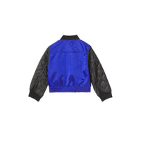 BRIGHT SPECTRUM BLUE Bomber en nylon avec manches de couleur différente