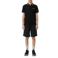 BLACK Polo en piqué de coton à rayures iconiques