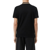 BLACK Polo en piqué de coton à rayures iconiques