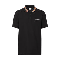 BLACK Polo en piqué de coton à rayures iconiques