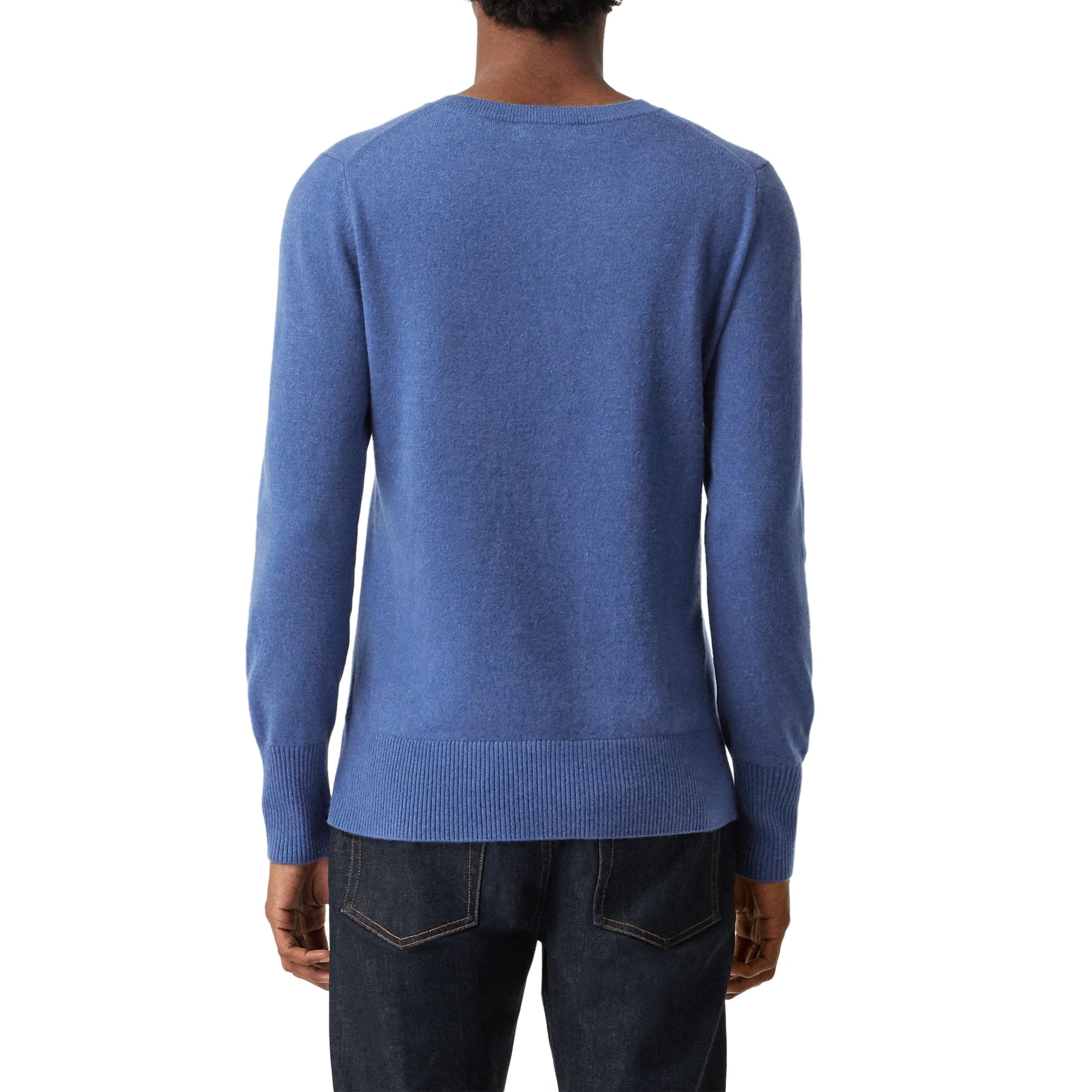 DUSTY BLUE Pull en cachemire avec logo brodé