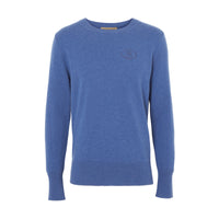 DUSTY BLUE Pull en cachemire avec logo brodé