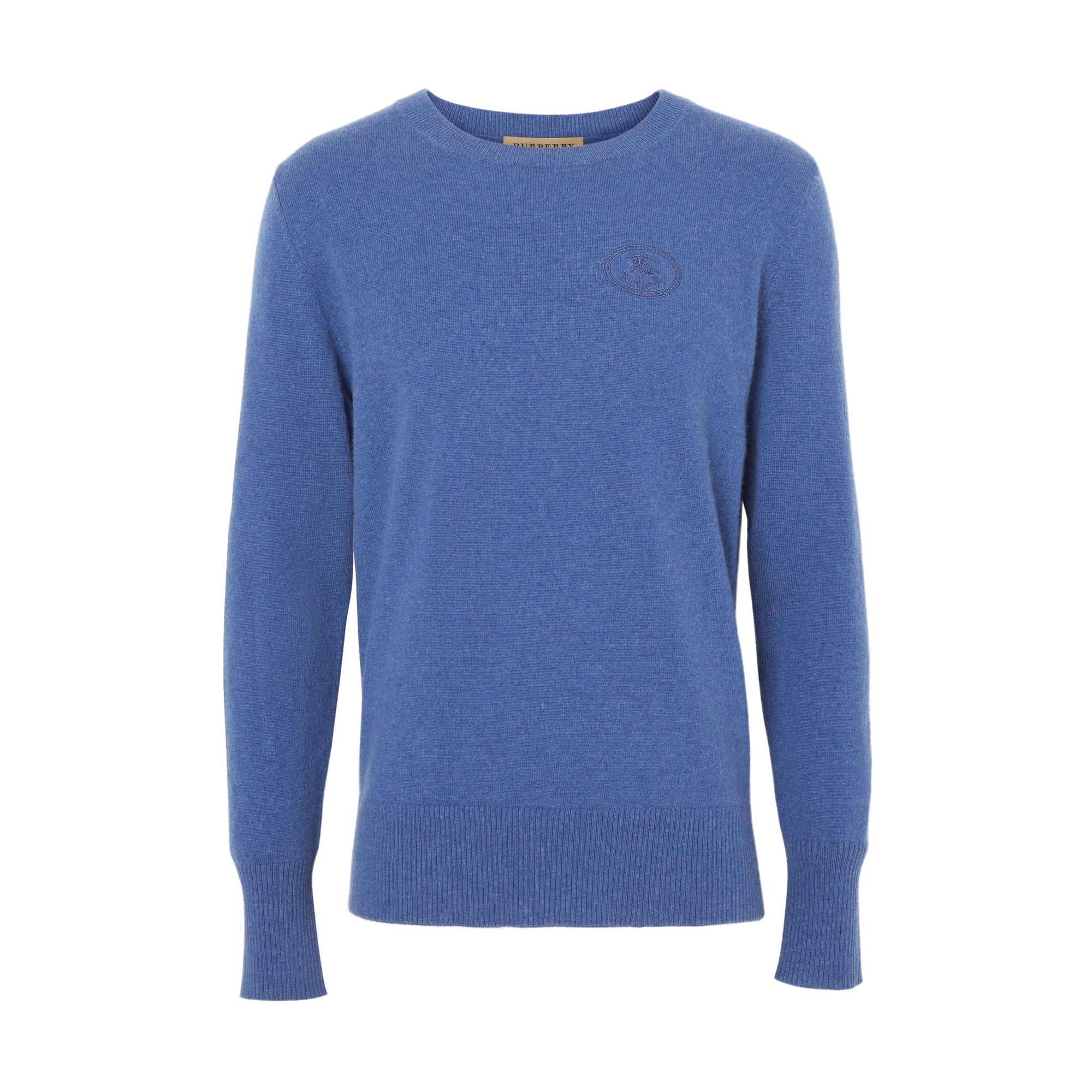 DUSTY BLUE Pull en cachemire avec logo brodé