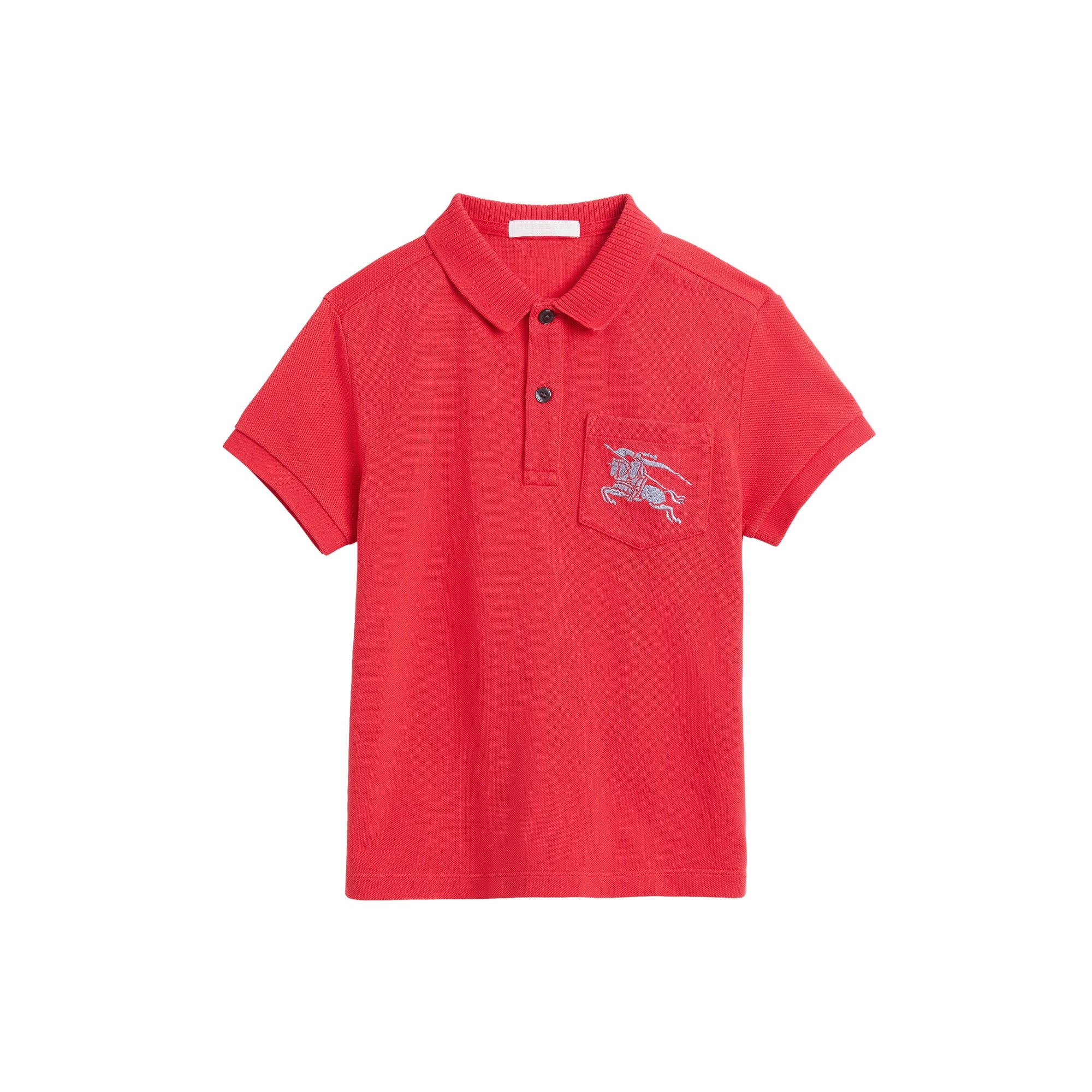 BRIGHT RED Polo en piqué de coton avec emblème du Cavalier