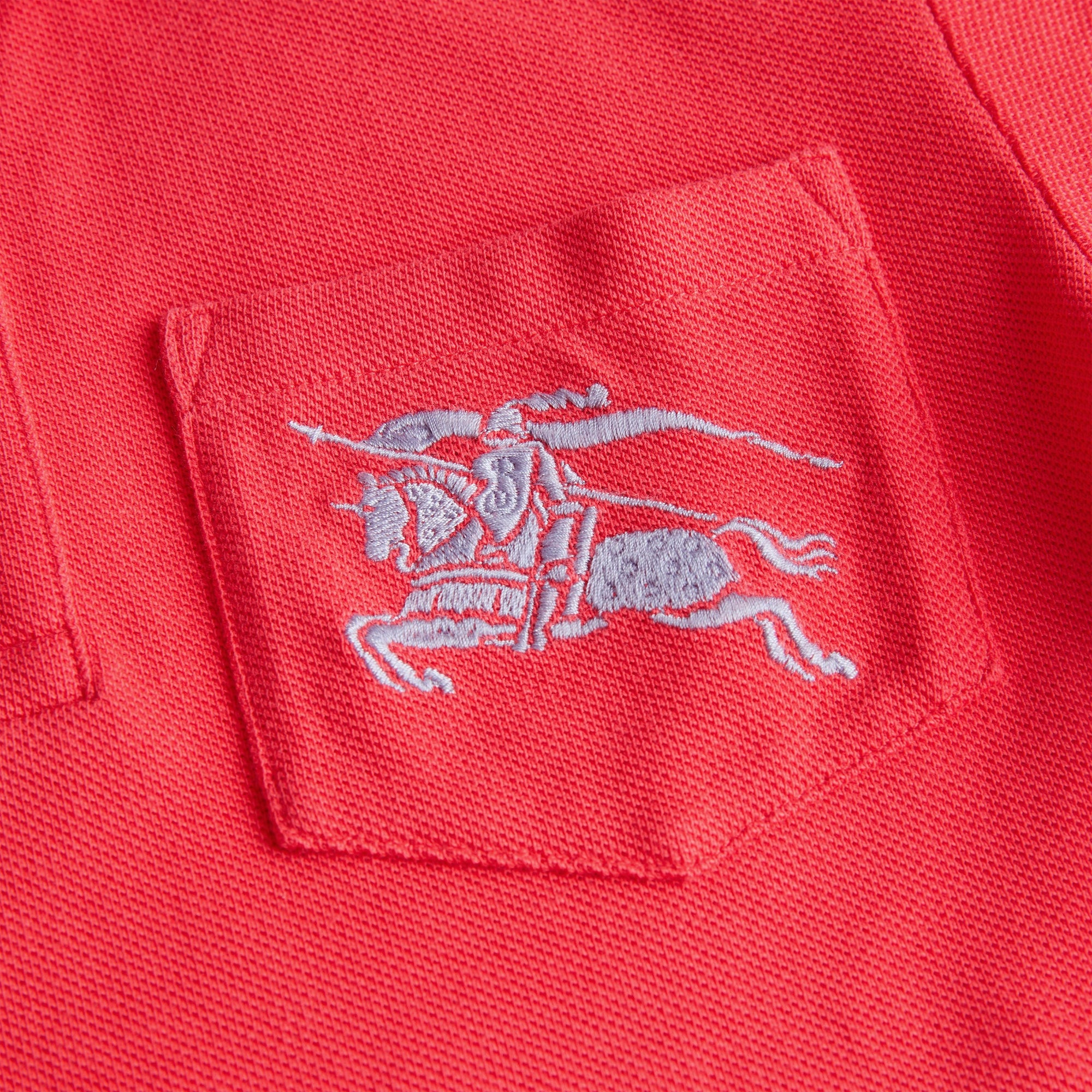 BRIGHT RED Polo en piqué de coton avec emblème du Cavalier
