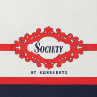 NAVY Petit carré de soie à imprimé d'archive « Society » revisité