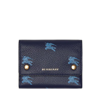 Petit portefeuille en cuir avec emblème du cavalier - Bleu régence
