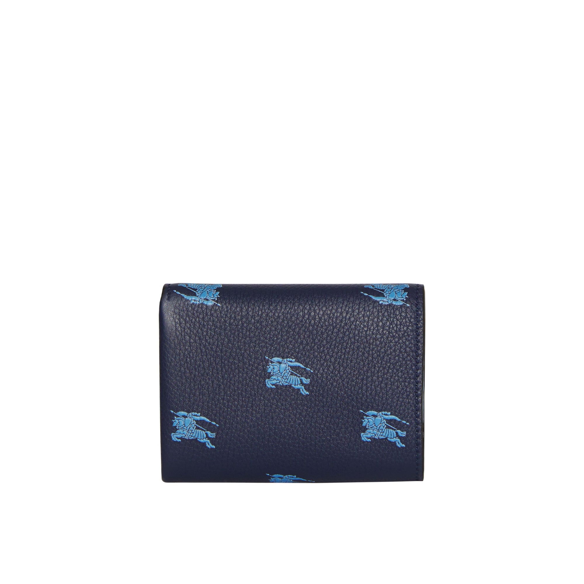 Petit portefeuille en cuir avec emblème du cavalier - Bleu régence