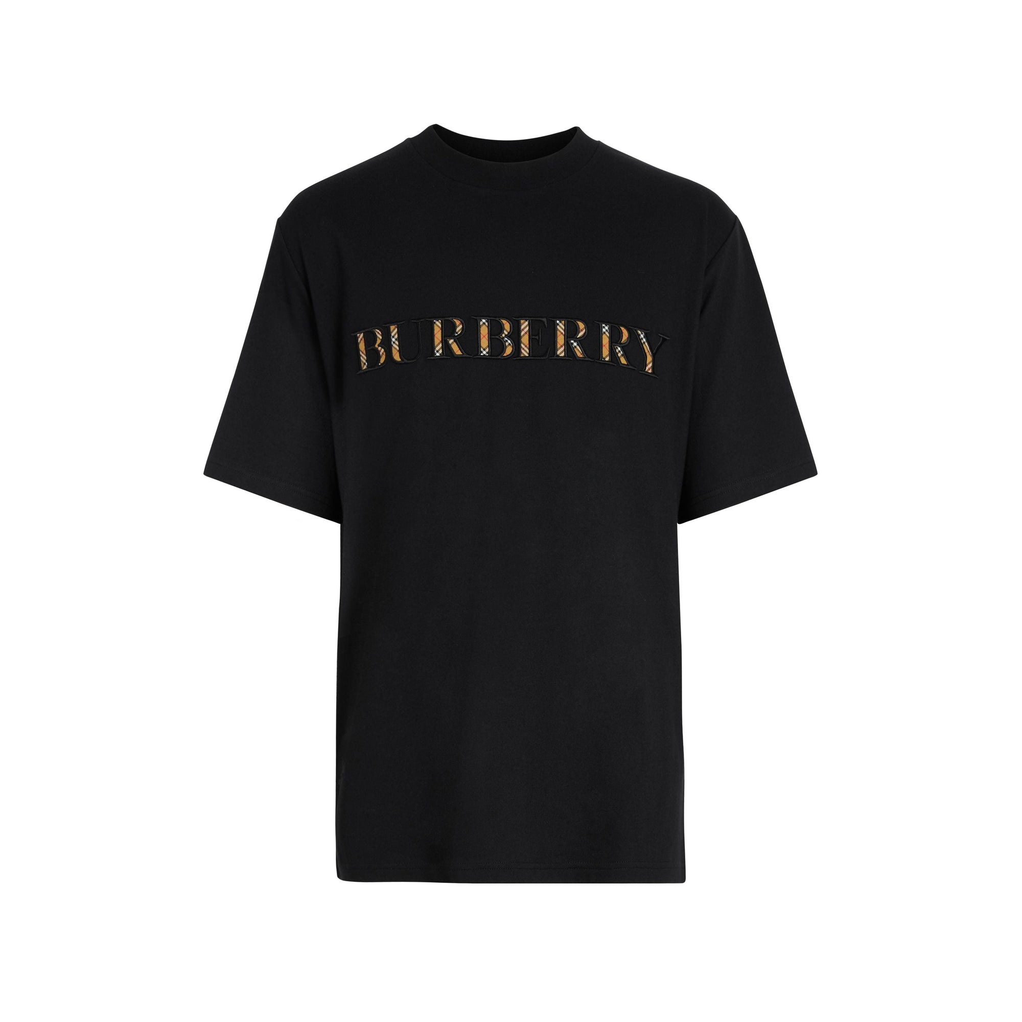 BLACK T-shirt en coton avec logo à motif check