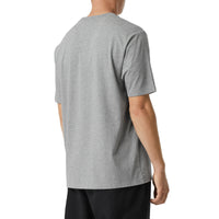 PALE GREY MELANGE T-shirt en coton avec logo d'archive brodé