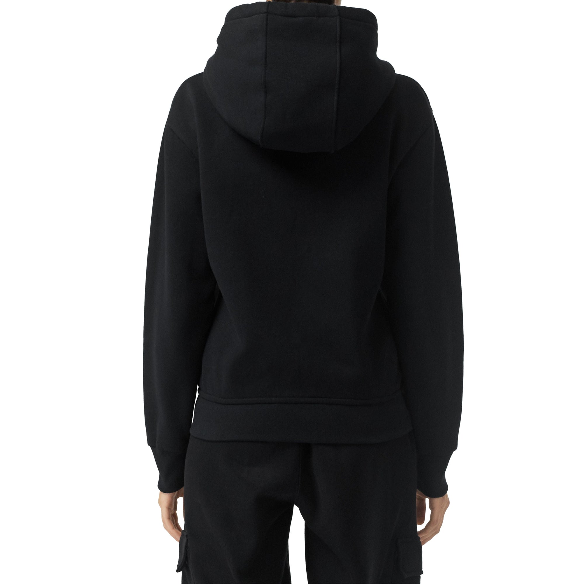 BLACK Veste à capuche en jersey de coton avec emblème du Cavalier à damier
