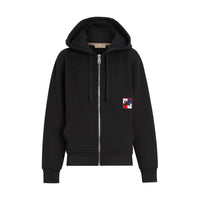 BLACK Veste à capuche en jersey de coton avec emblème du Cavalier à damier