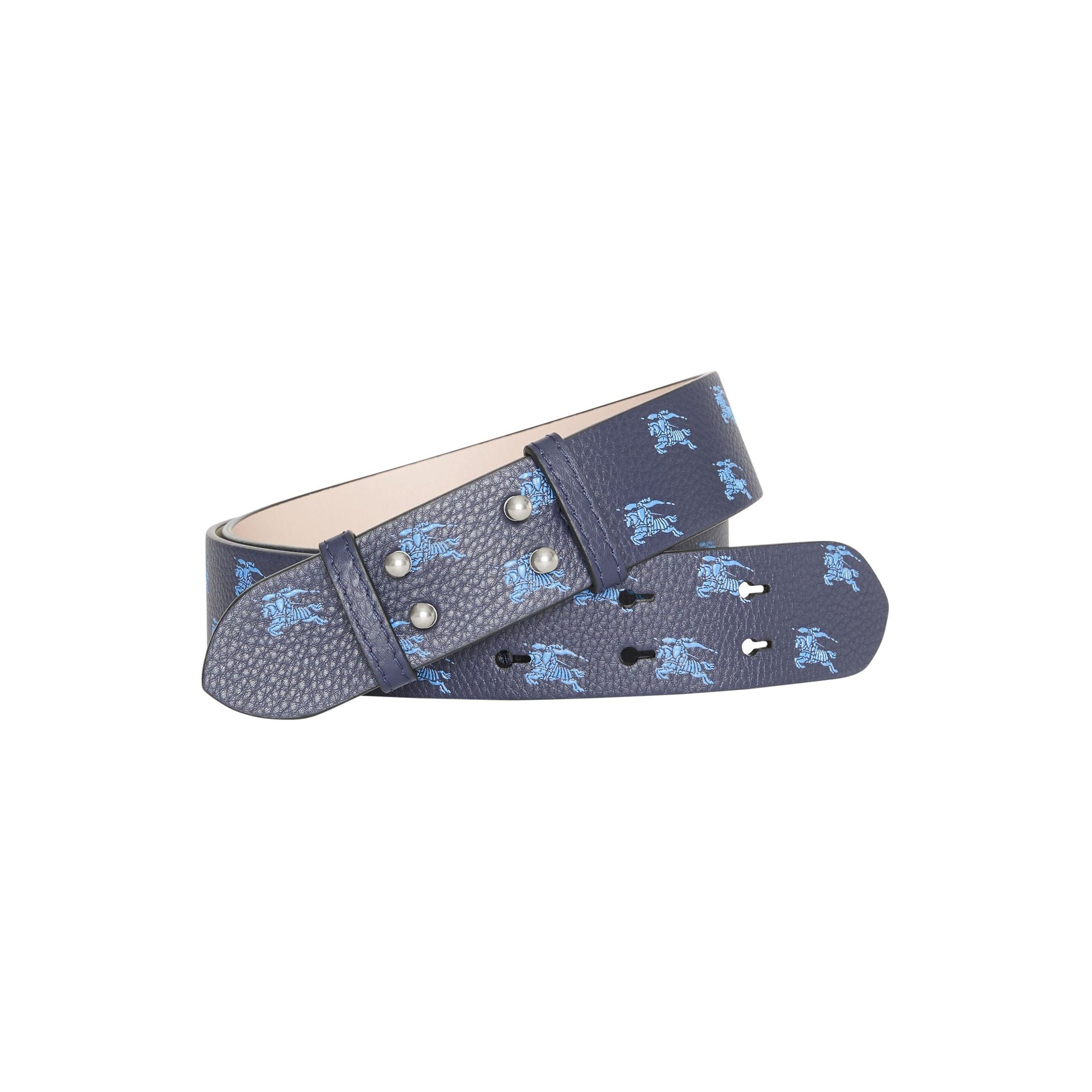 Ceinture en cuir avec emblème du cavalier pour sac the belt moyen - Bleu régence