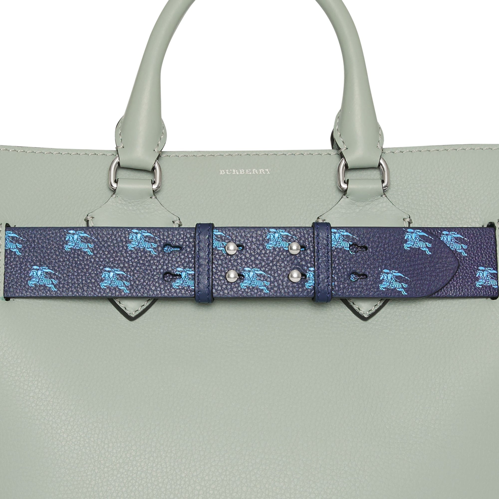 Ceinture en cuir avec emblème du cavalier pour sac the belt moyen - Bleu régence