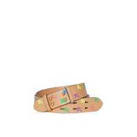 Ceinture en cuir avec emblème du cavalier pour sac the belt moyen - Camel clair