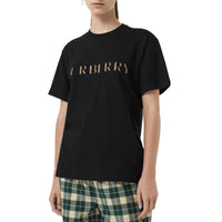 BLACK T-shirt en coton avec logo à motif check