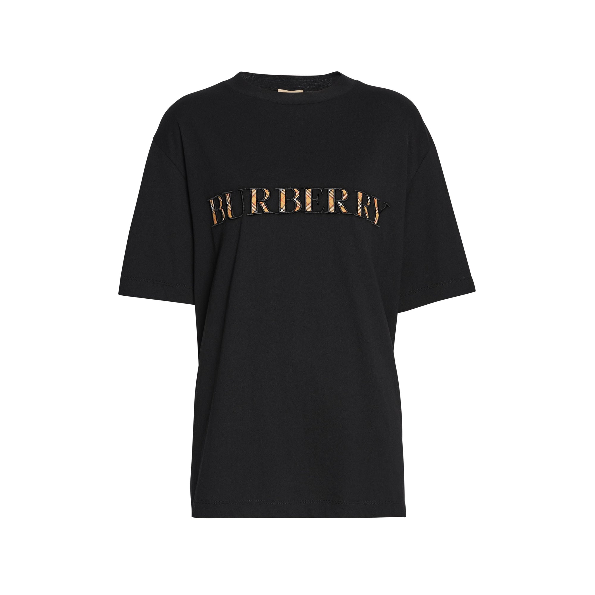BLACK T-shirt en coton avec logo à motif check