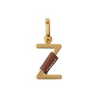 Bijou alphabet « Z » recouvert de cuir - Or Clair & Hâle