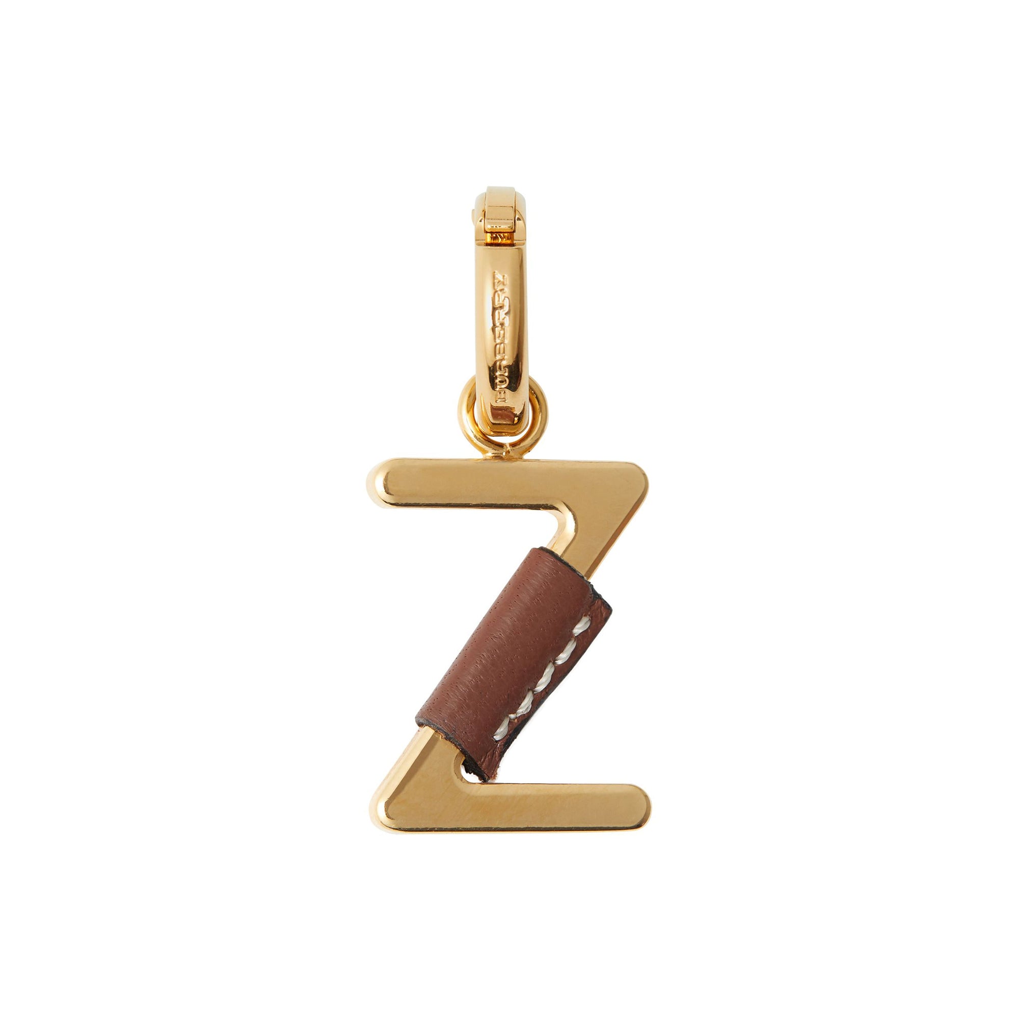Bijou alphabet « Z » recouvert de cuir - Or Clair & Hâle