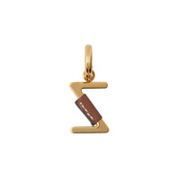 Bijou alphabet « Z » recouvert de cuir - Or Clair & Hâle